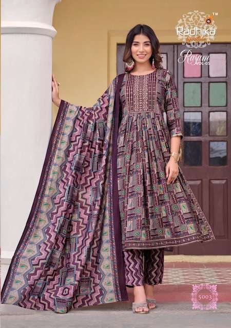 RADHIKA LIFESTYLE RASAM VOL 5 NYRA CUT GOWN PANT WITH DUPATTA NEW CATALOGUE 2023