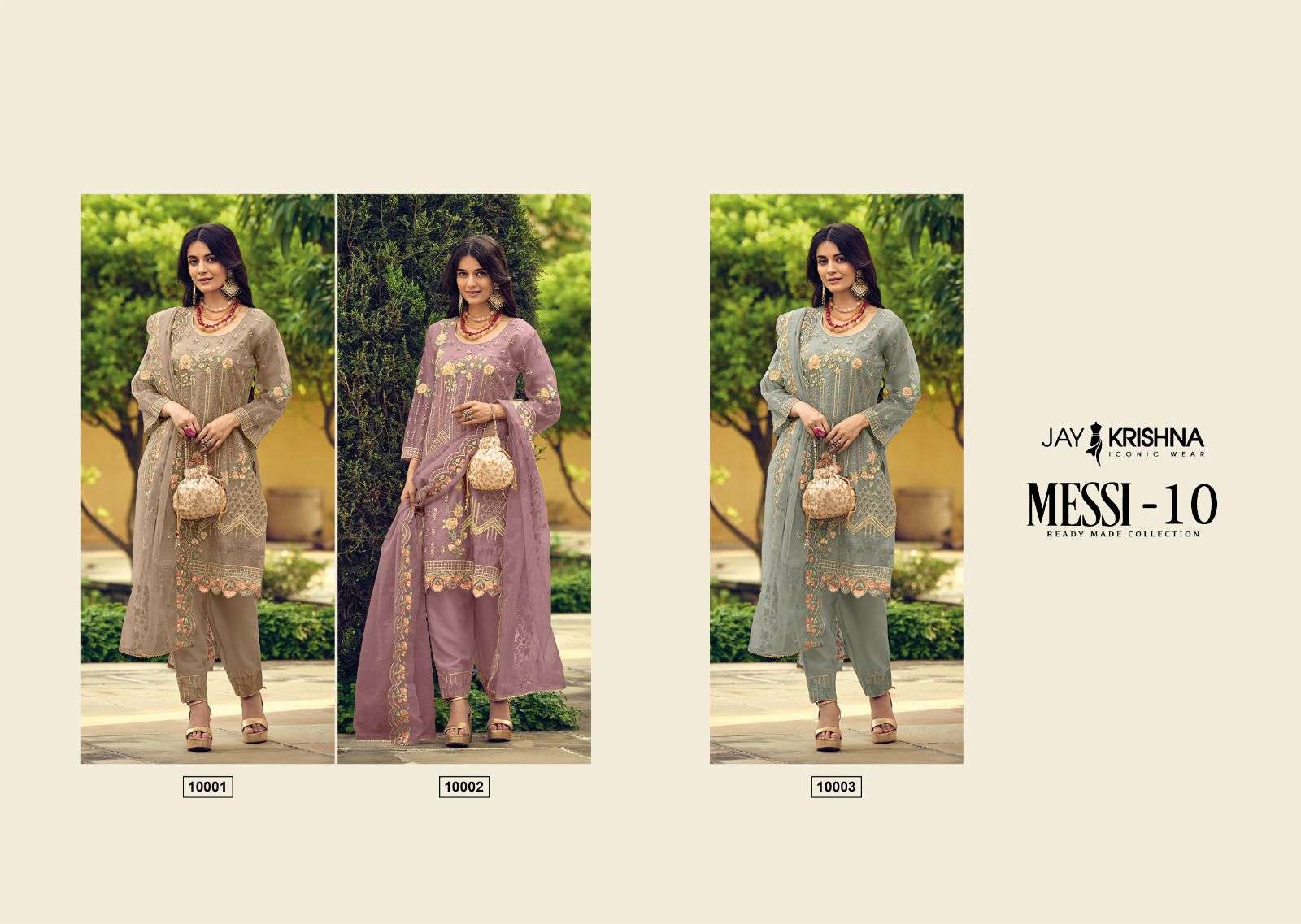 YOUR CHOICE MESSI VOL 10 READYMADE ORGANZA EMBROIDERY SUIT CATALOGUE 
