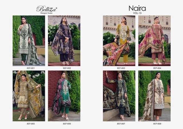 BELLIZA NAIRA VOL13 COTTON DIGITAL PRINTED SUITS LATEST CATALOGUE 2023