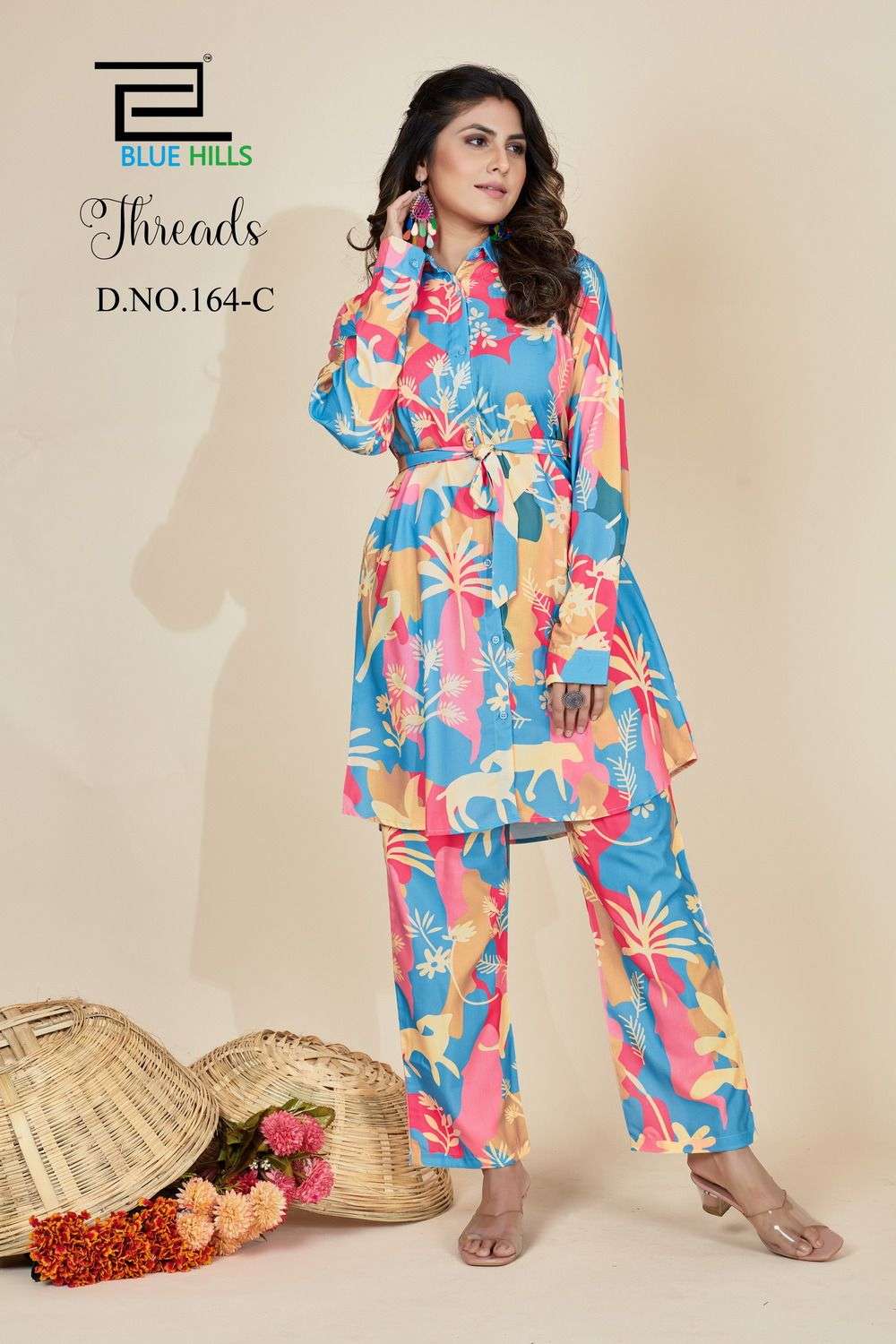 BLUE HILLS THREADS POLY RAYON PRINT CO-ORD SET NEW CATALOGUE 2023
