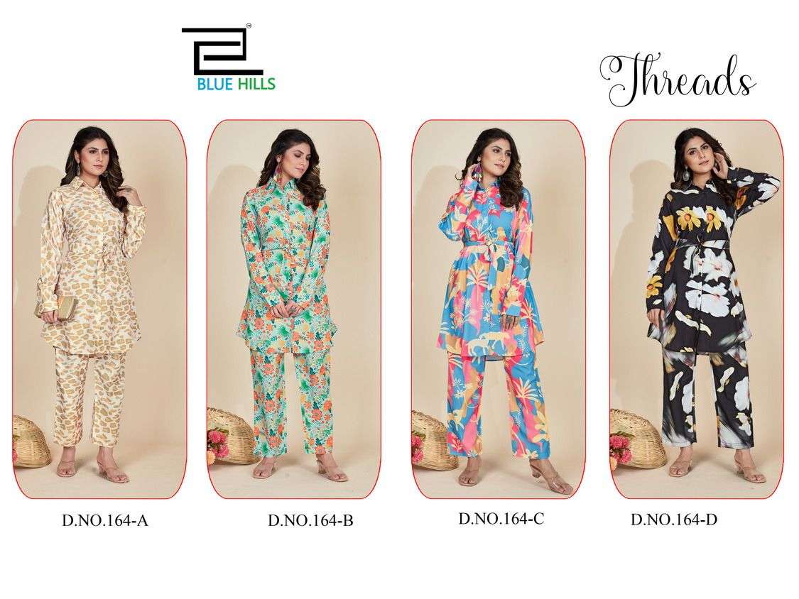 BLUE HILLS THREADS POLY RAYON PRINT CO-ORD SET NEW CATALOGUE 2023