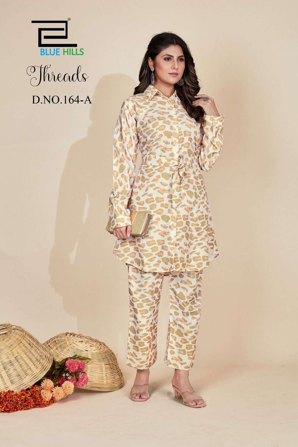 BLUE HILLS THREADS POLY RAYON PRINT CO-ORD SET NEW CATALOGUE 2023