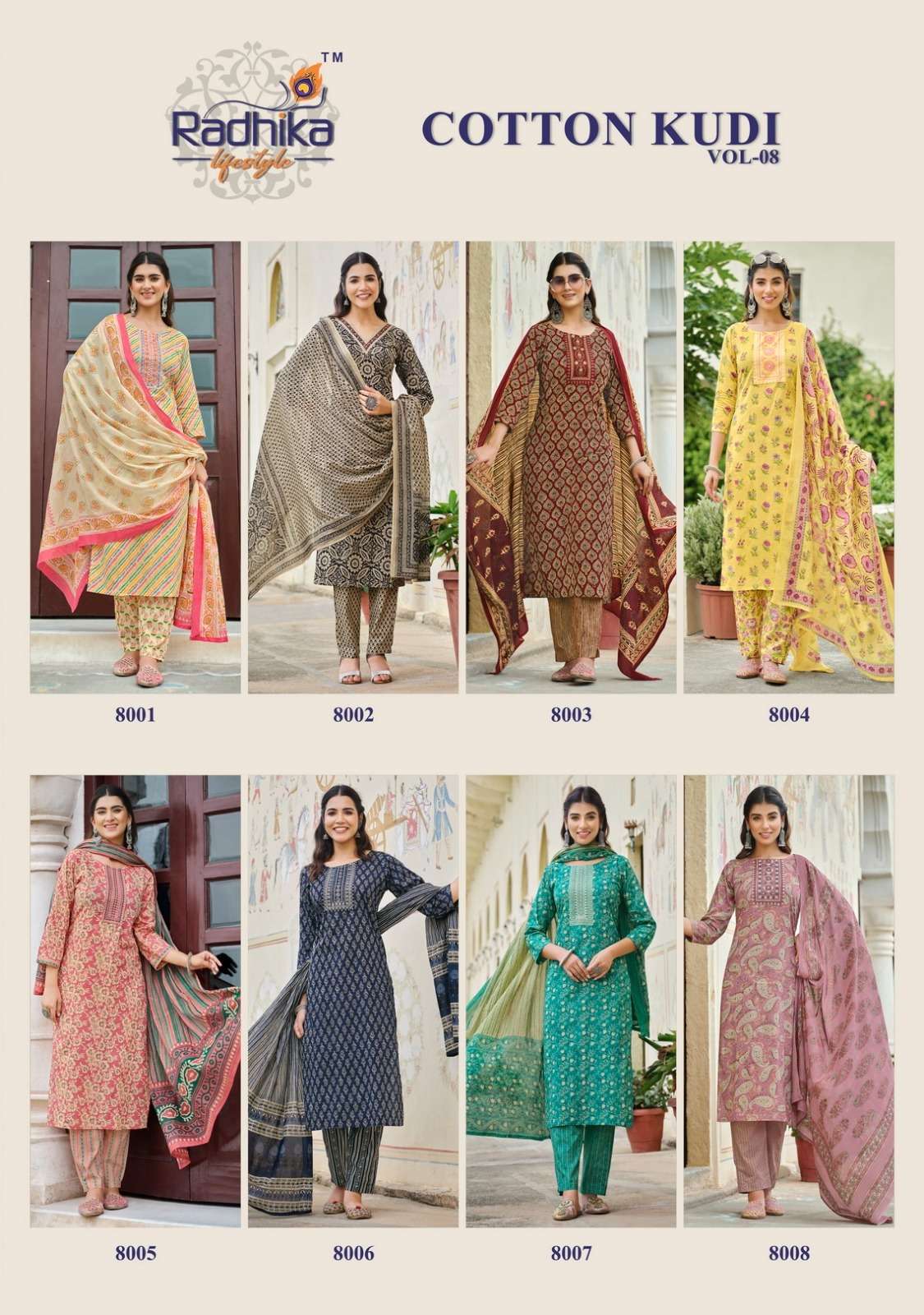 RADHIKA LIFESTYLE PRESENT COTTON KUDI VOL-8 GOWN PANT WITH DUPATTA NEW CATALOGUE 2023