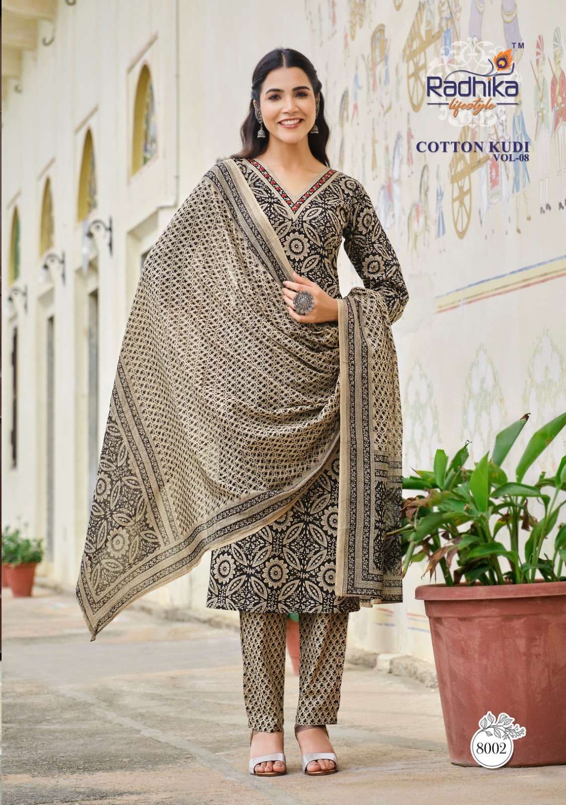 RADHIKA LIFESTYLE PRESENT COTTON KUDI VOL-8 GOWN PANT WITH DUPATTA NEW CATALOGUE 2023
