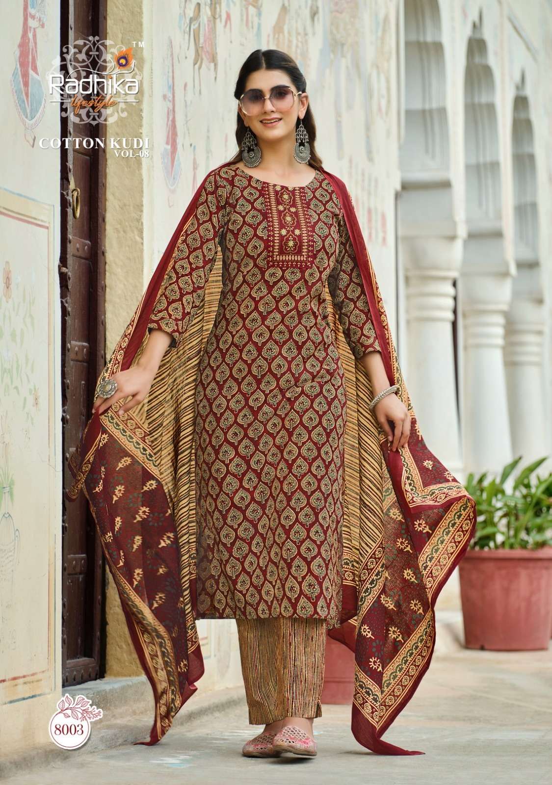 RADHIKA LIFESTYLE PRESENT COTTON KUDI VOL-8 GOWN PANT WITH DUPATTA NEW CATALOGUE 2023