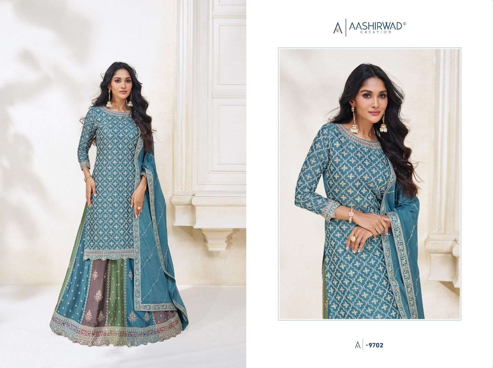 AASHIRWAD GULKAND COLORS HEAVY SALWER SUIT COLLECTION BEST RATE SUPPLIER 2023