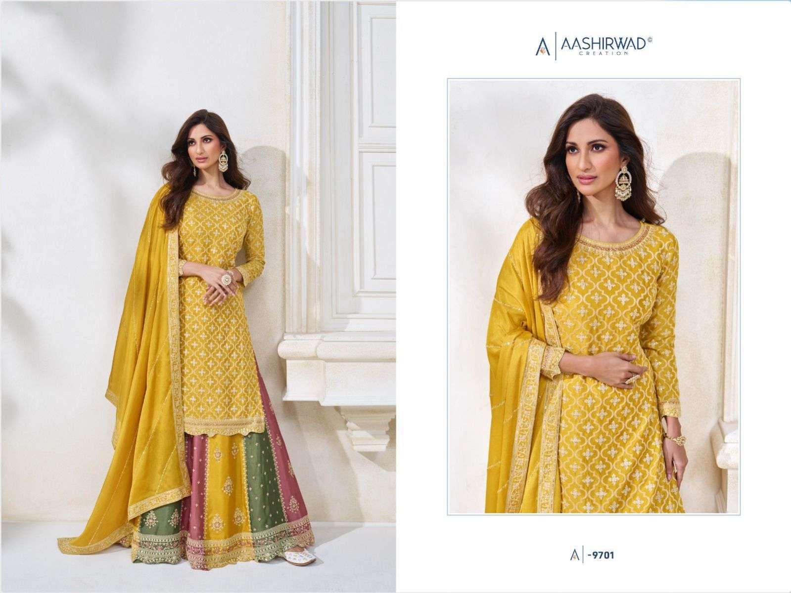 AASHIRWAD GULKAND COLORS HEAVY SALWER SUIT COLLECTION BEST RATE SUPPLIER 2023