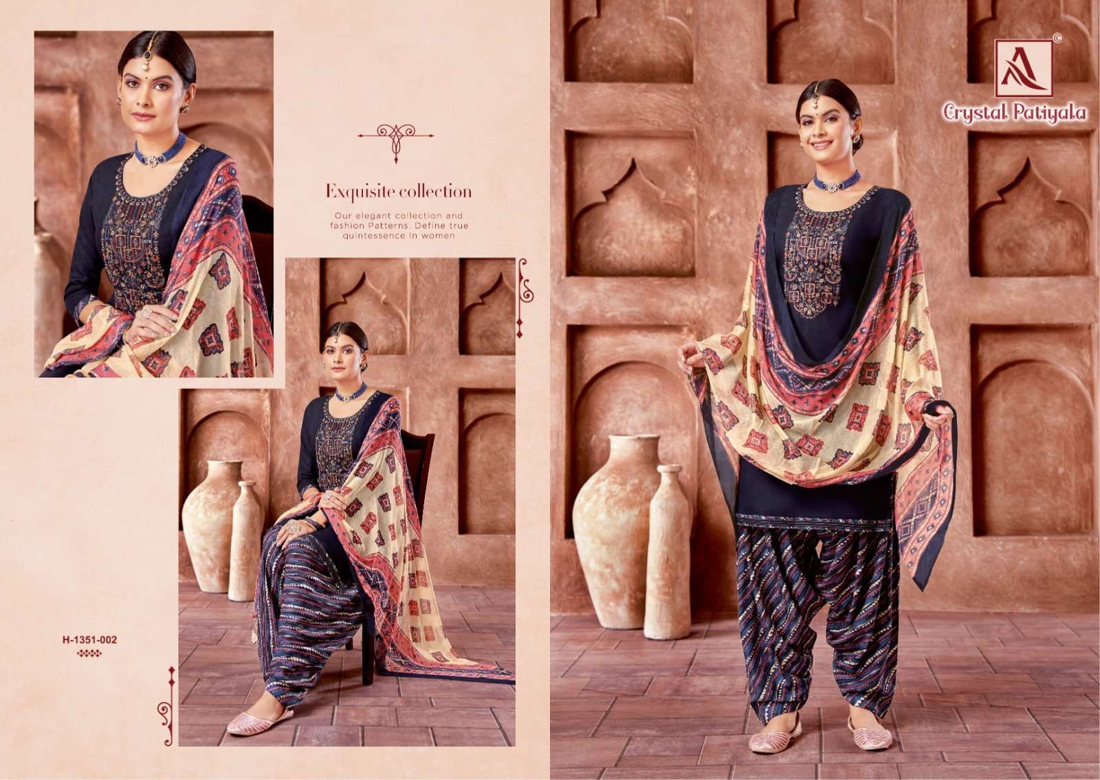 ALOK SUIT CRYSTAL PATIYALA VISCOSE RAYON SLUB PATIYALA SUIT ALOK CATALOGUE 