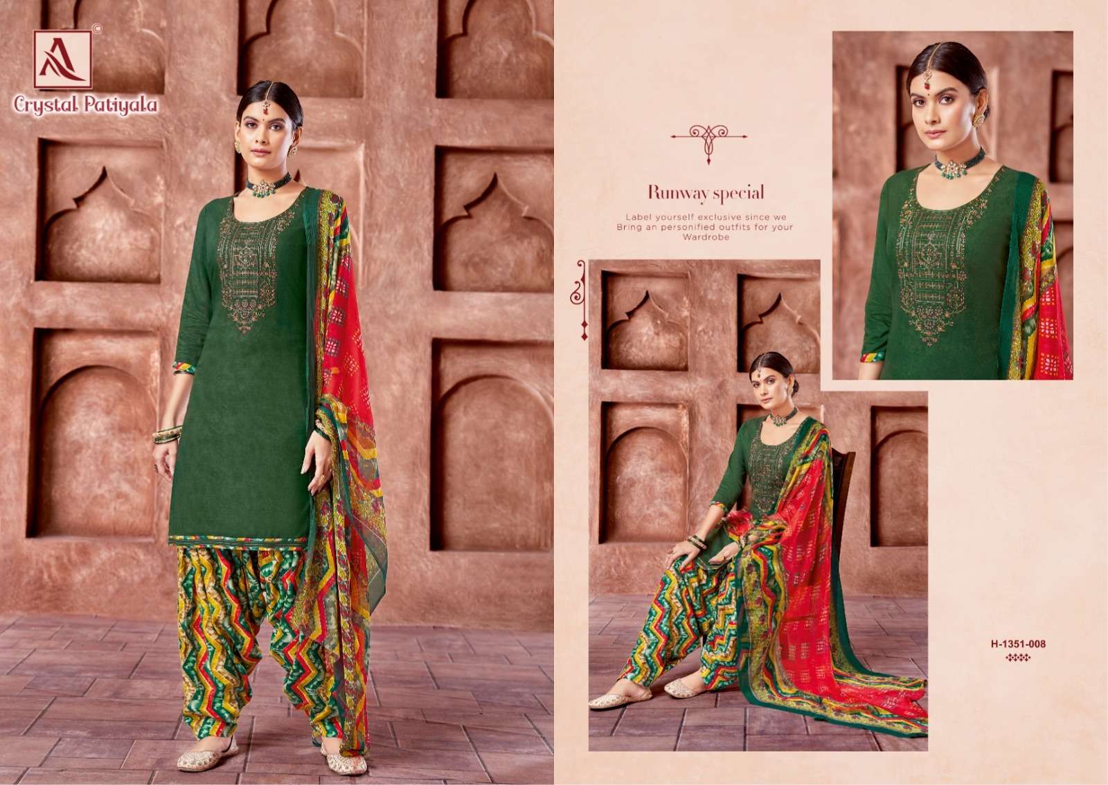 ALOK SUIT CRYSTAL PATIYALA VISCOSE RAYON SLUB PATIYALA SUIT ALOK CATALOGUE 