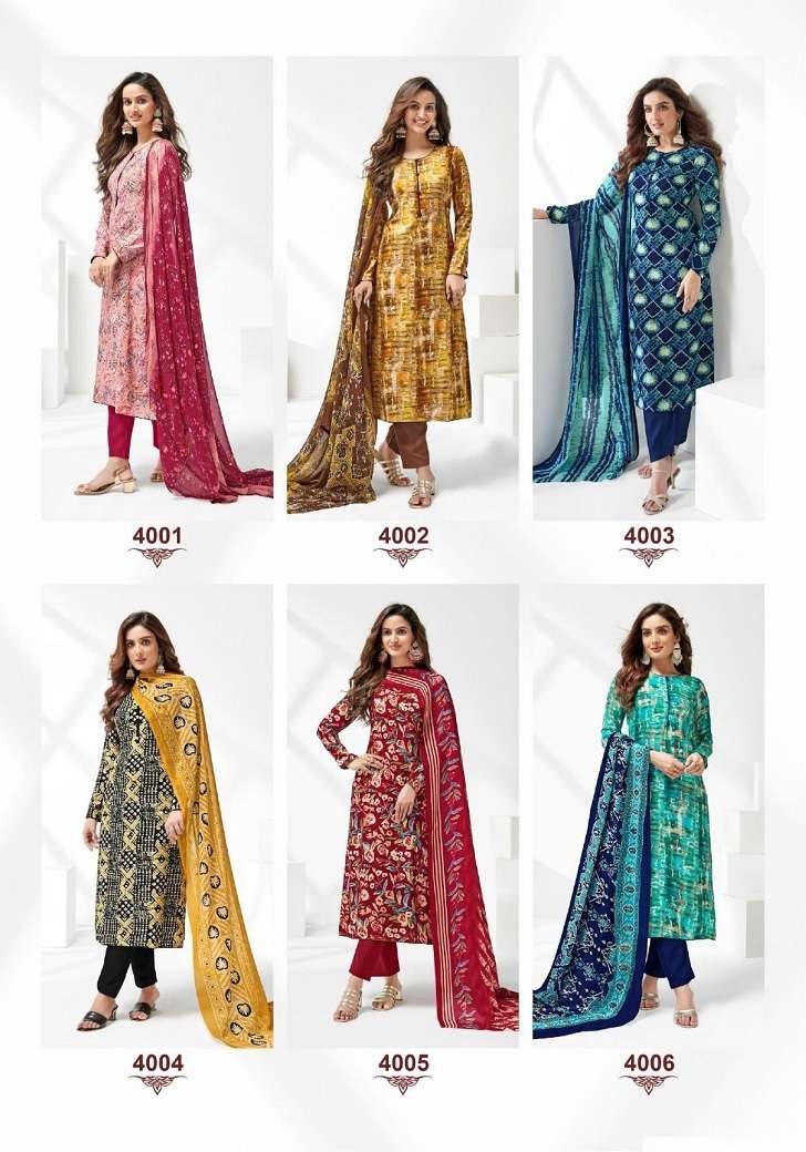 SURYAJYOTI PAROO VOL 4 RAYON PRINT TOP BOTTOM WITH DUPATTA LATEST CATALOGUE