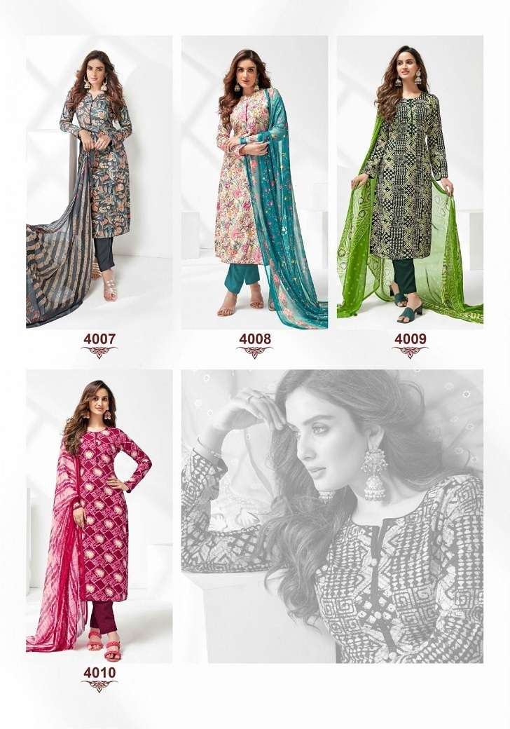 SURYAJYOTI PAROO VOL 4 RAYON PRINT TOP BOTTOM WITH DUPATTA LATEST CATALOGUE