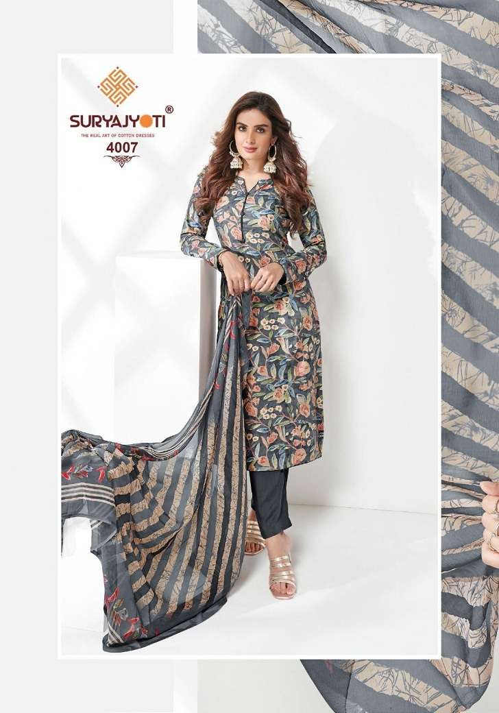 SURYAJYOTI PAROO VOL 4 RAYON PRINT TOP BOTTOM WITH DUPATTA LATEST CATALOGUE