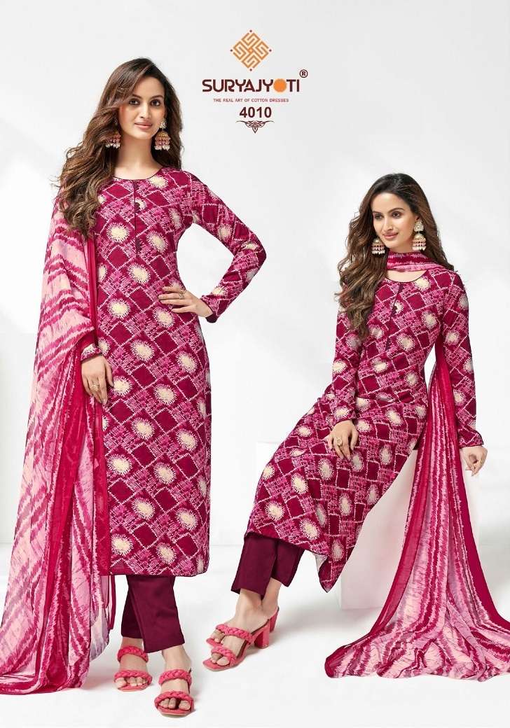 SURYAJYOTI PAROO VOL 4 RAYON PRINT TOP BOTTOM WITH DUPATTA LATEST CATALOGUE