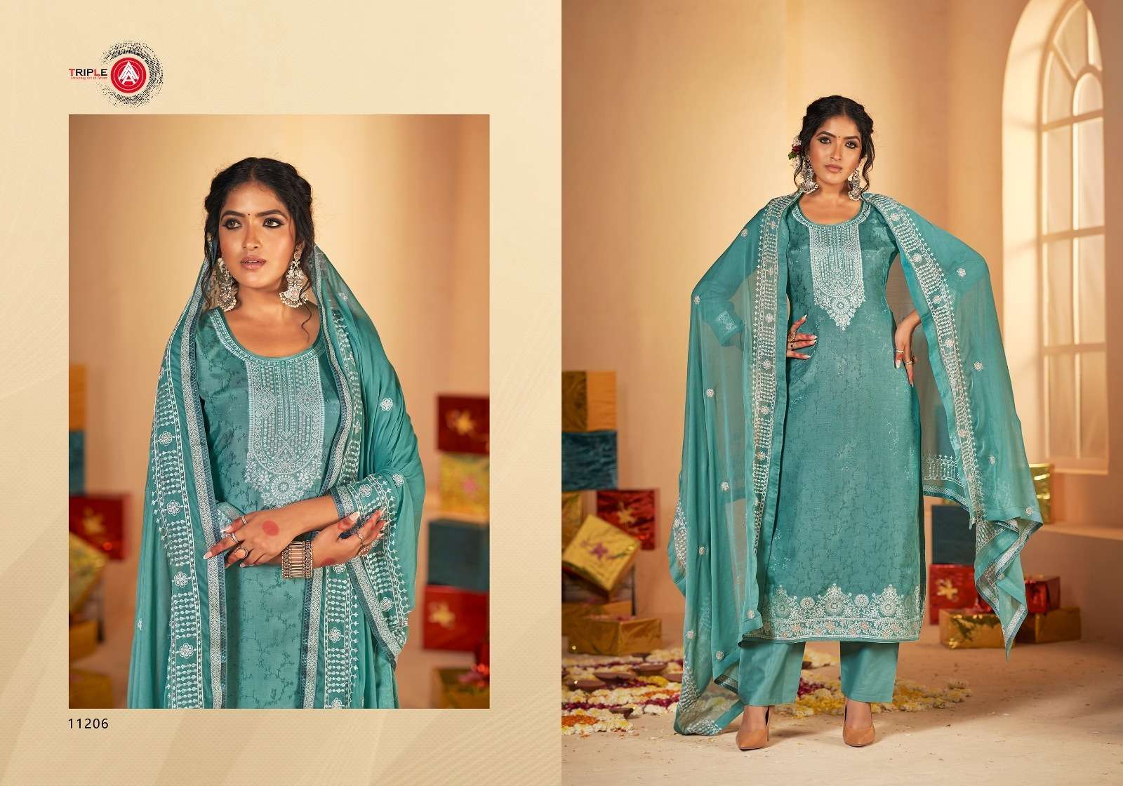 Ganga Neera Pure Silk Fancy Punjabi Suits Collection Wholesale Price Surat