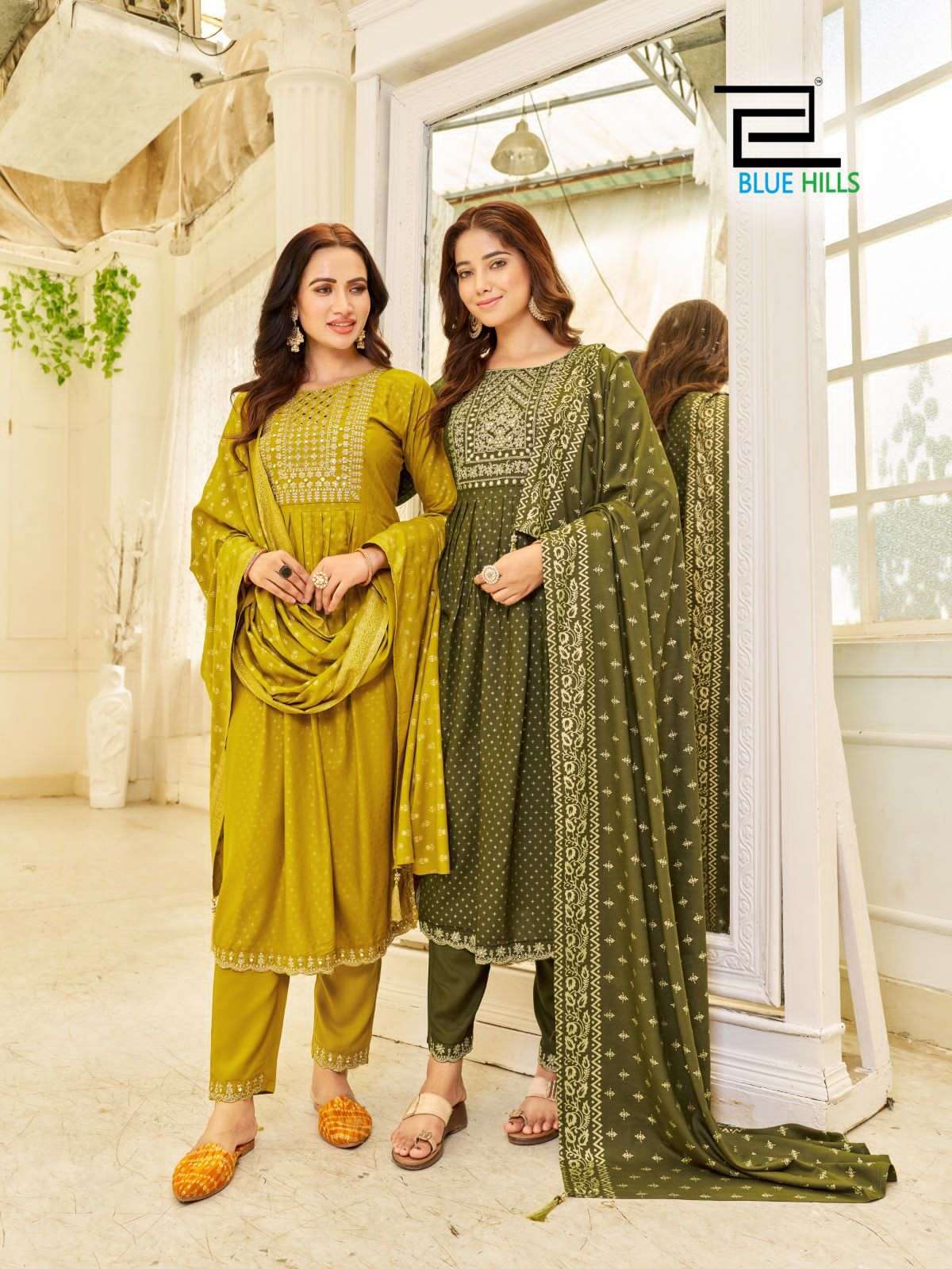 BLUE HILLS TREND CAPTURE READYMADE TOP BOTTOM WITH DUPATTA CATALOGUE 2023