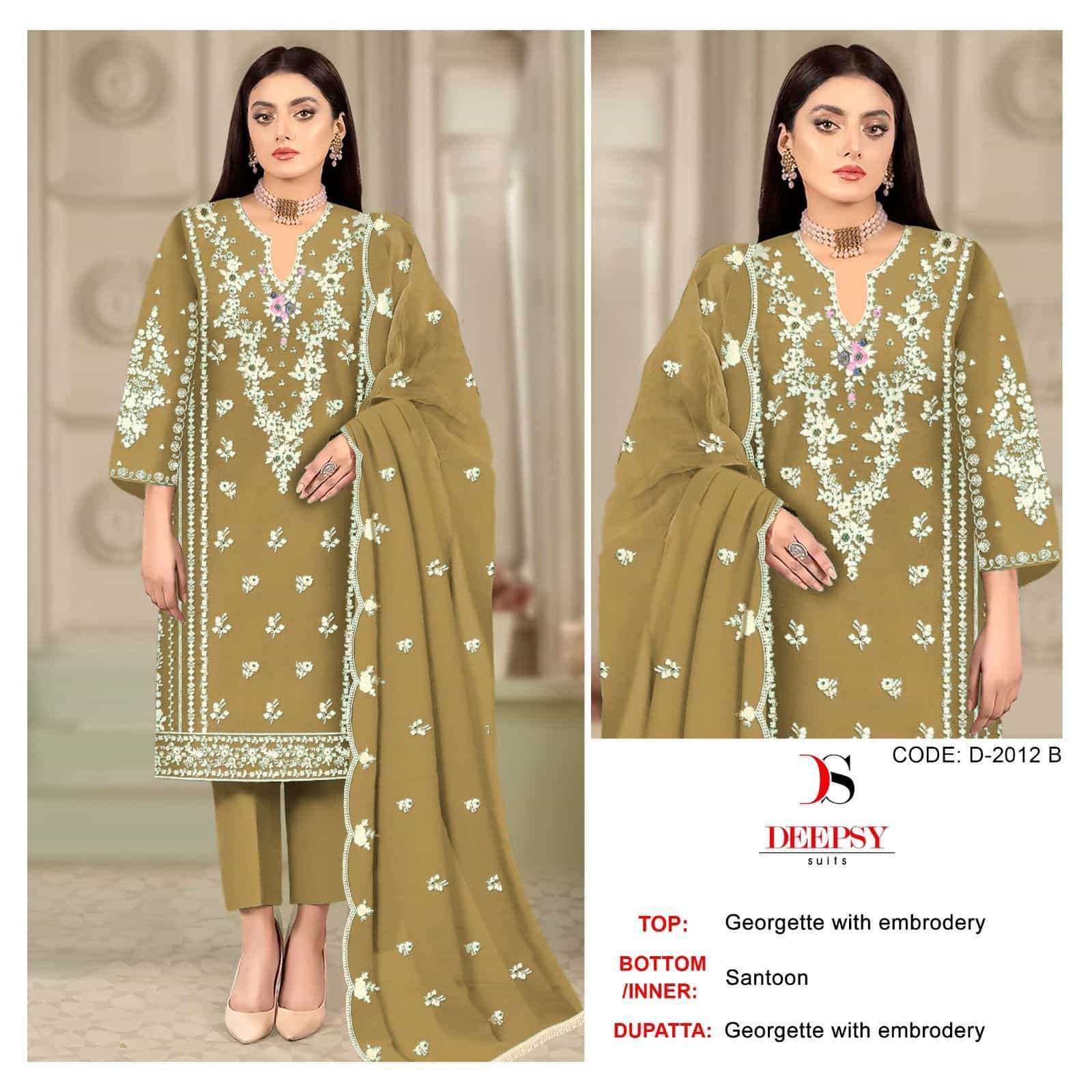 DEEPSY D 2012 COLORS PAKISTANI STYLE EMBROIDERED SUIT WHOLESALER