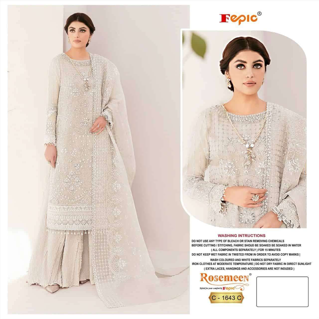 FEPIC C1643 COLORS PAKISTANI DESIGNER LATEST SUIT COLLECTION WHOLESALER 