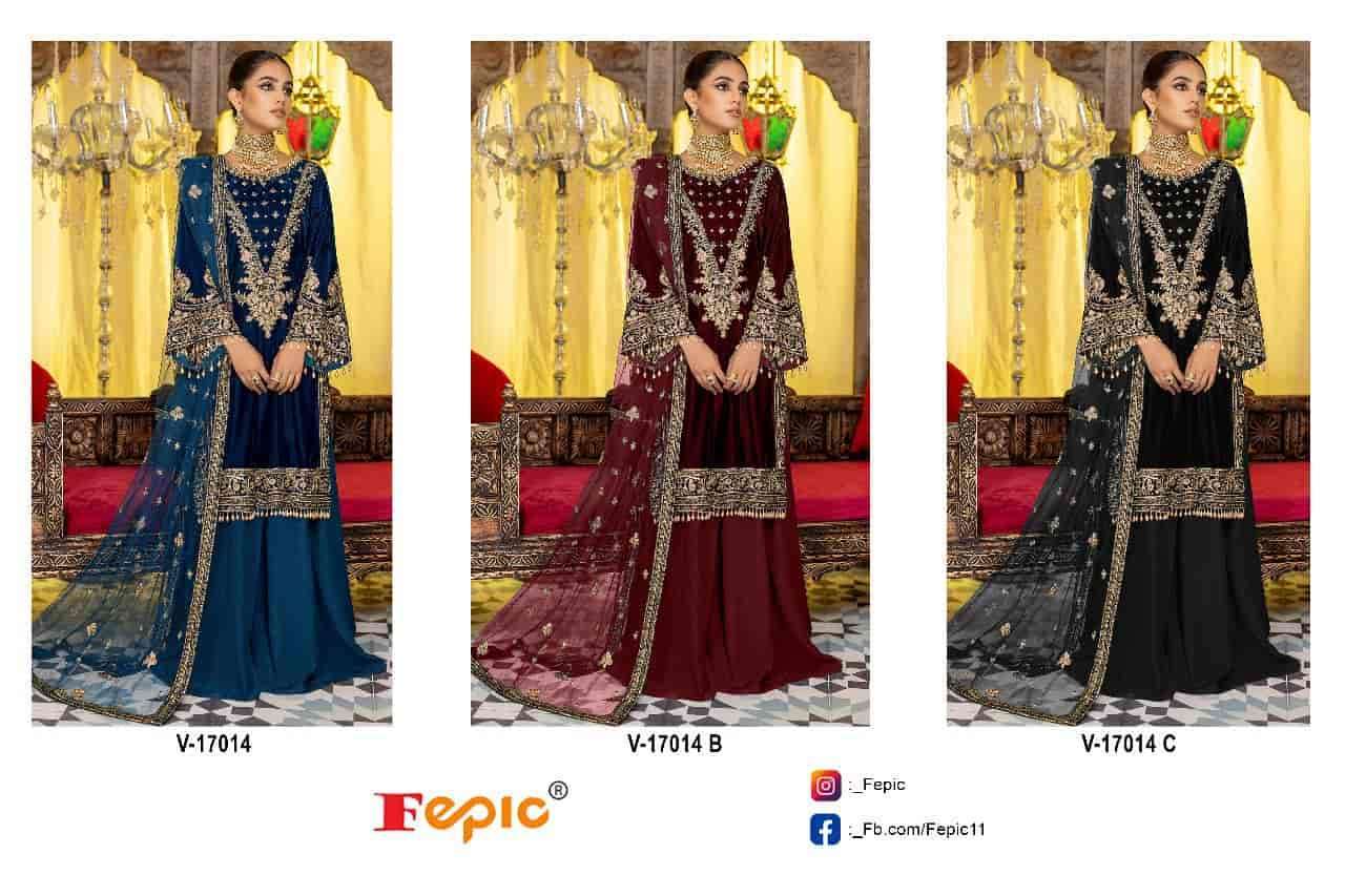 FEPIC V 17014 COLORS PAKISTANI VELVET SUIT COLLECTION SUPPLIER IN SURAT 