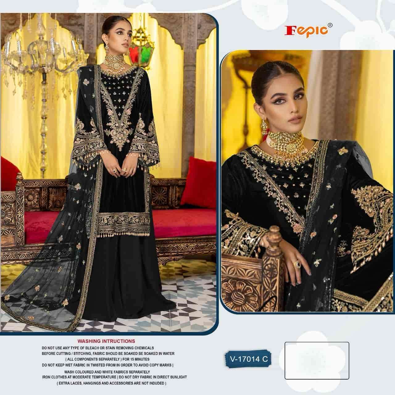 FEPIC V 17014 COLORS PAKISTANI VELVET SUIT COLLECTION SUPPLIER IN SURAT 