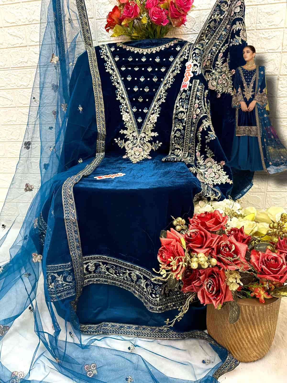 FEPIC V 17014 COLORS PAKISTANI VELVET SUIT COLLECTION SUPPLIER IN SURAT 