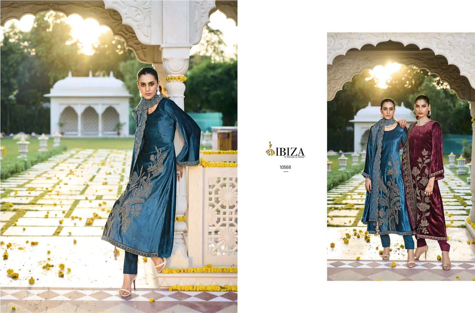 IBIZA RAJKUMARI DESIGNER VELVET DRESS CATALOG EXPORTER 2023