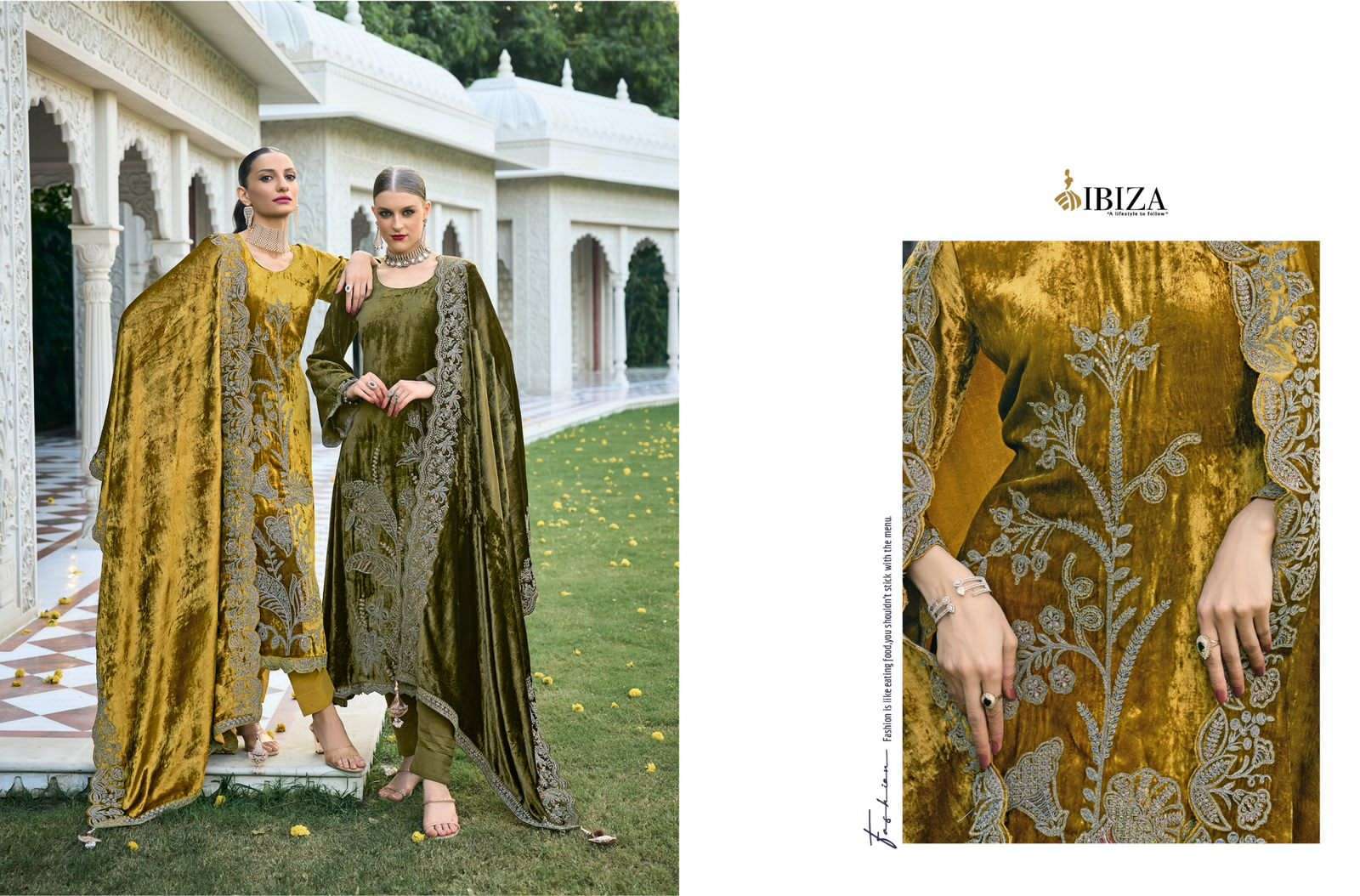 IBIZA RAJKUMARI DESIGNER VELVET DRESS CATALOG EXPORTER 2023