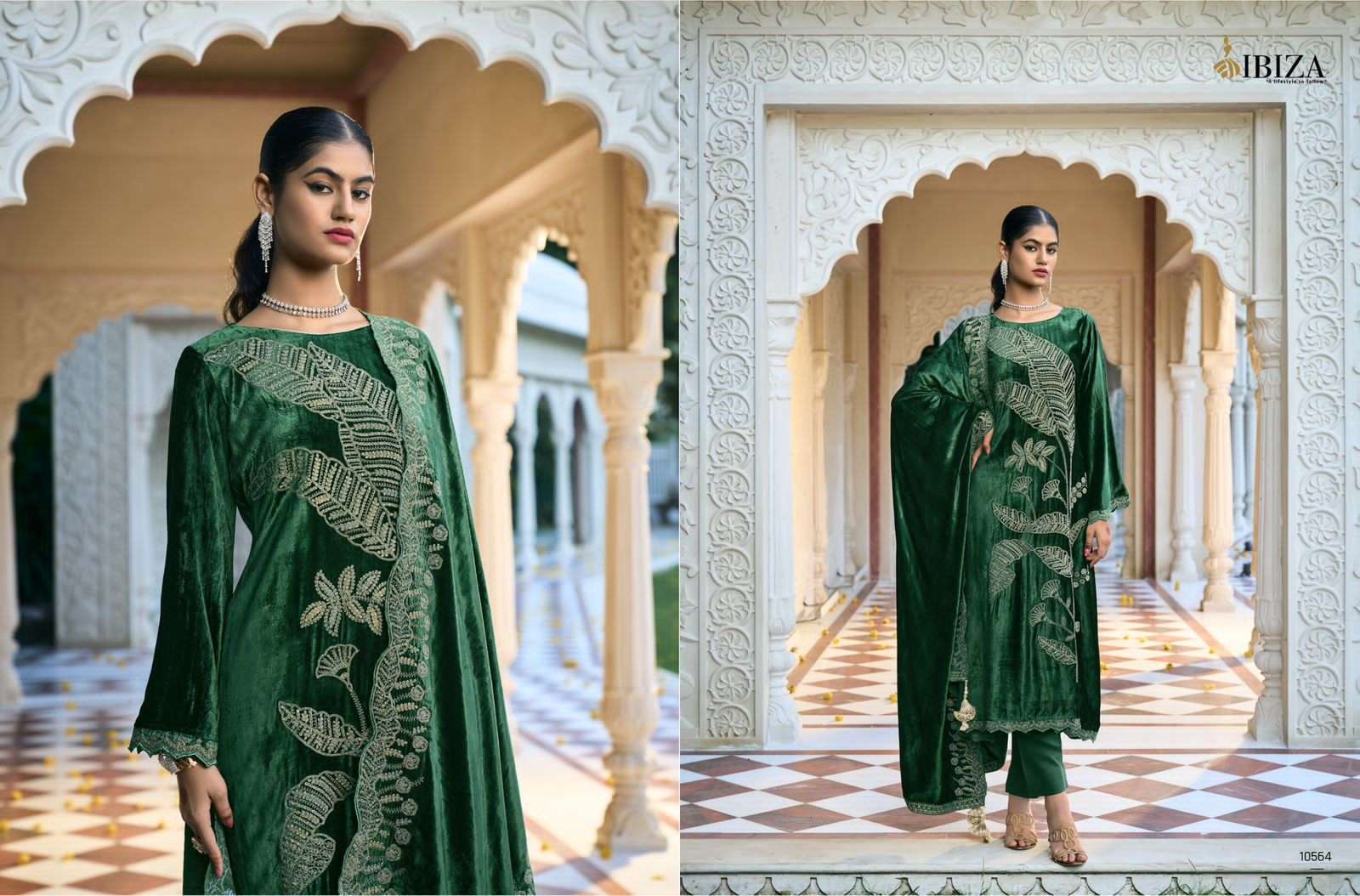 IBIZA RAJKUMARI DESIGNER VELVET DRESS CATALOG EXPORTER 2023