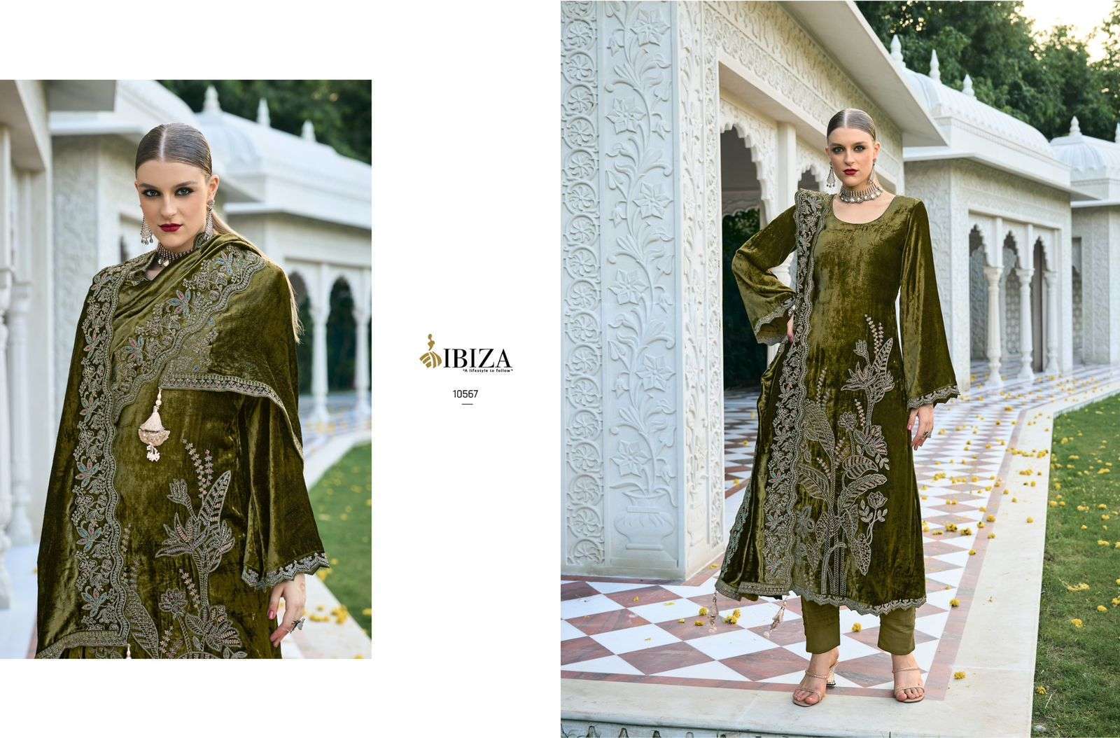IBIZA RAJKUMARI DESIGNER VELVET DRESS CATALOG EXPORTER 2023