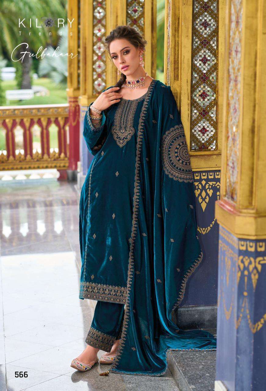 Ganga Jharokha Designer Wedding Wear Velvet Suit -Winter Stock