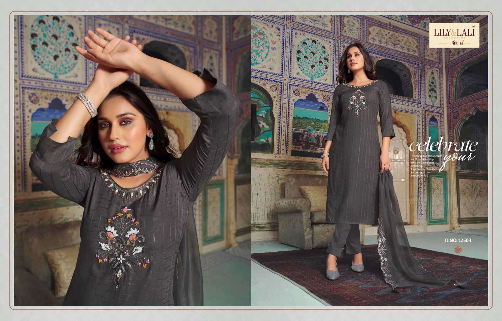 LILY & LALI METRO FUSION ETHNIC WEAR TOP BOTTOM WITH DUPATTA LATEST CATALOGUE 