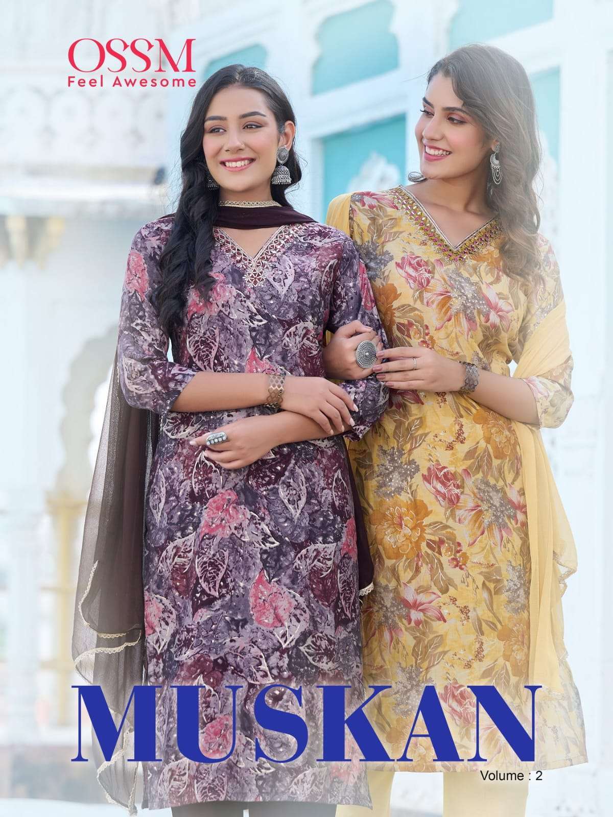 OSSM MUKAN VOL 2 MODEL PRINT KURTI PANT WITH DUPATTA LATEST CATALOGUE 2023