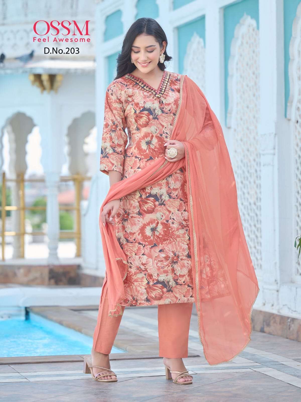 OSSM MUKAN VOL 2 MODEL PRINT KURTI PANT WITH DUPATTA LATEST CATALOGUE 2023