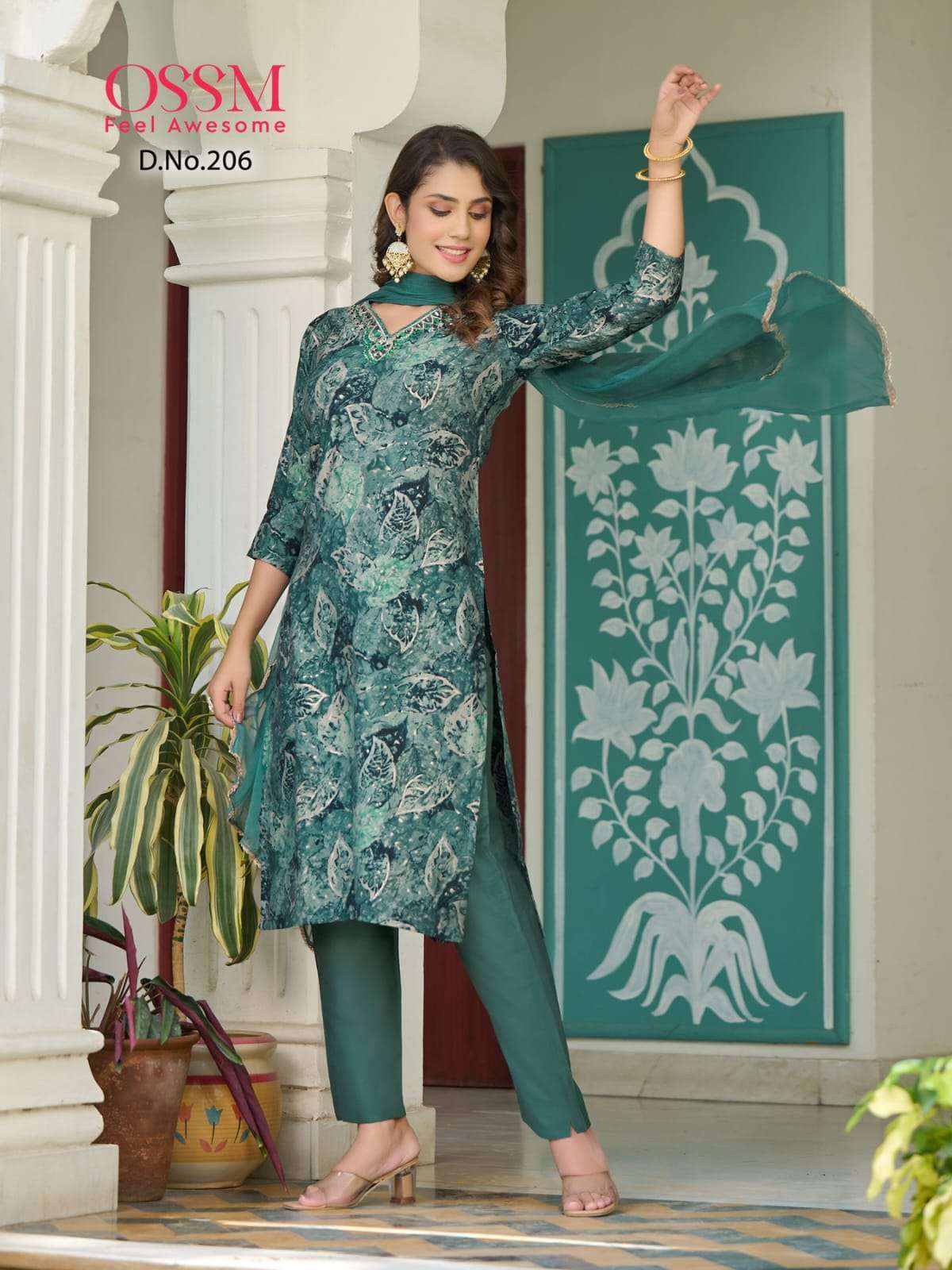 OSSM MUKAN VOL 2 MODEL PRINT KURTI PANT WITH DUPATTA LATEST CATALOGUE 2023