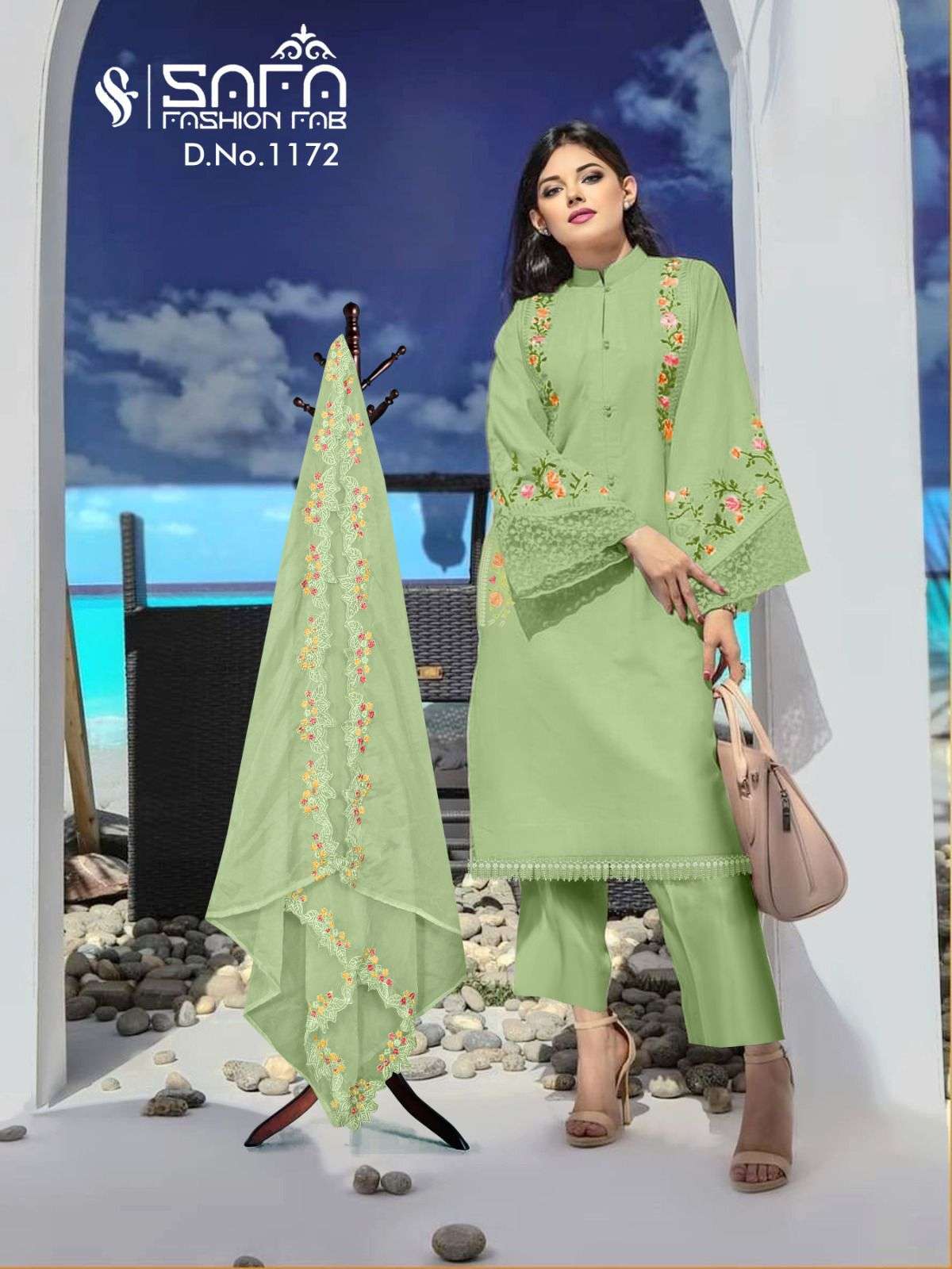 SAFA FASHION FAB 1172 PAKISTANI KURTI PANTS WITH DUPATTA NEW CATALOGUE COLLECTION 