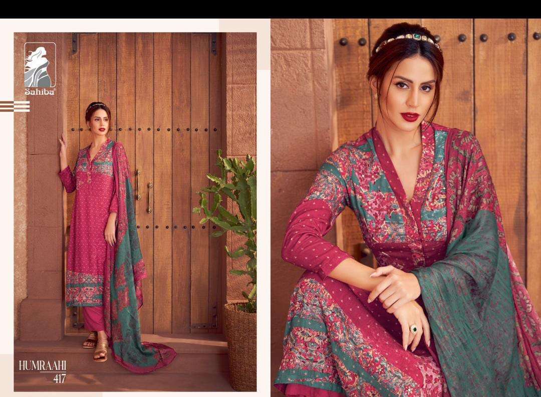 SAHIBA HUMRAAHI PASHMINA LADIES SUIT CATALOGUE WHOLESALER 