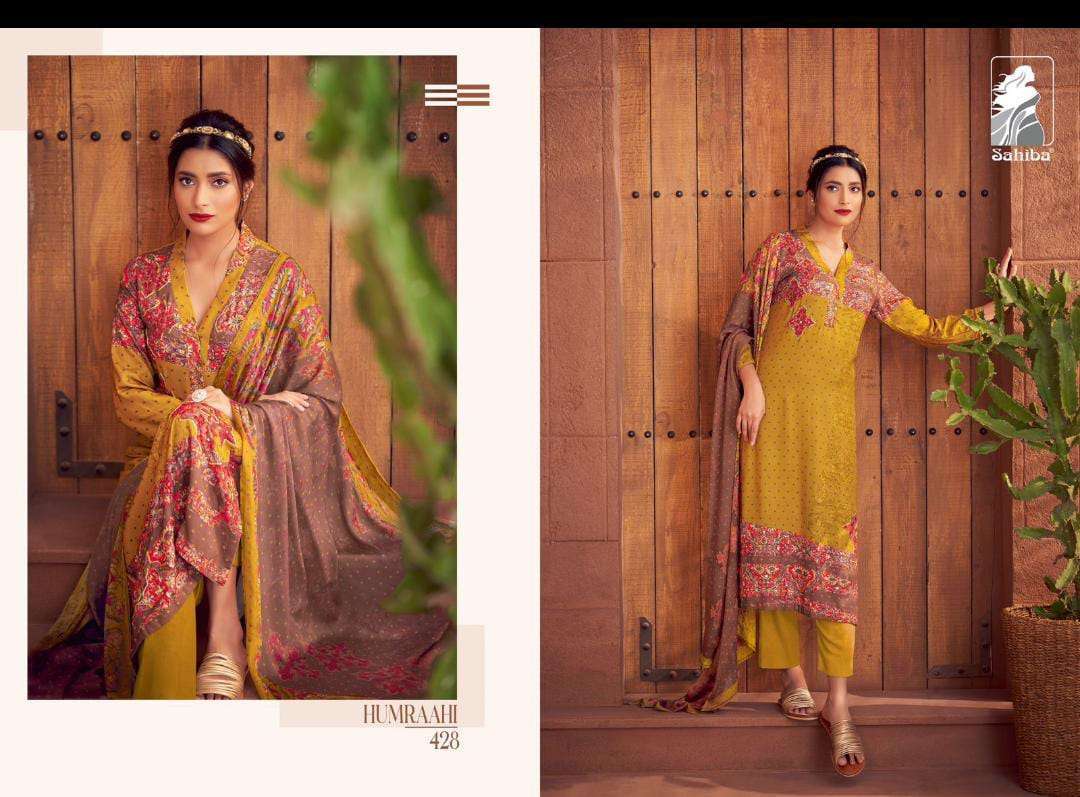 SAHIBA HUMRAAHI PASHMINA LADIES SUIT CATALOGUE WHOLESALER 