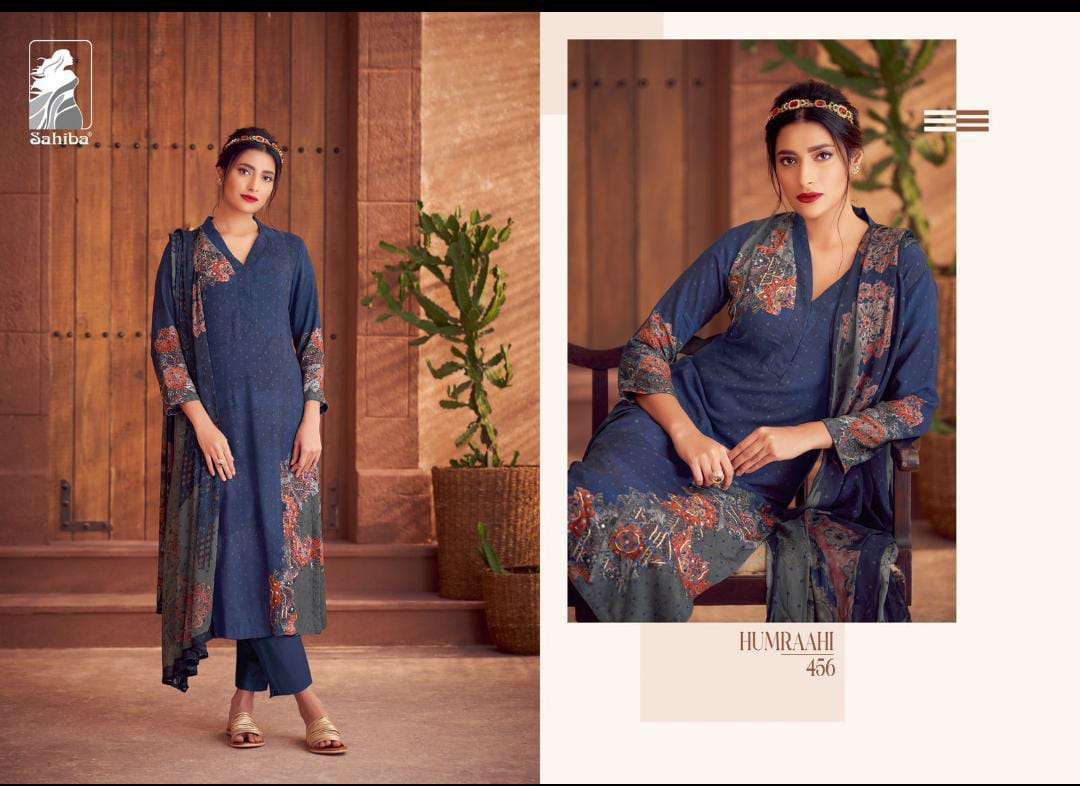 SAHIBA HUMRAAHI PASHMINA LADIES SUIT CATALOGUE WHOLESALER 