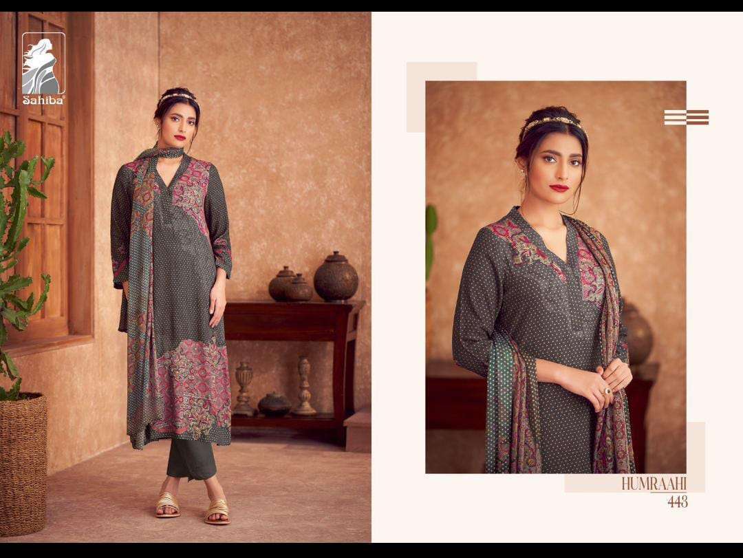 SAHIBA HUMRAAHI PASHMINA LADIES SUIT CATALOGUE WHOLESALER 