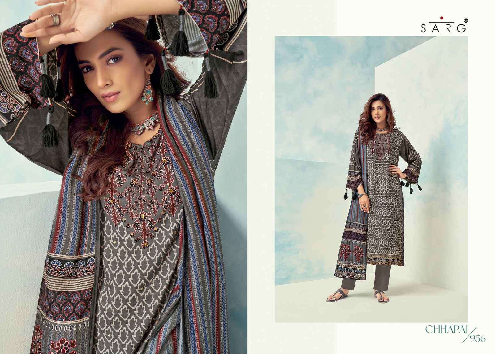 SARG CHHAPAI BRANDED WINTER WEAR SALWER SUIT CATALOG SUPPLIER 
