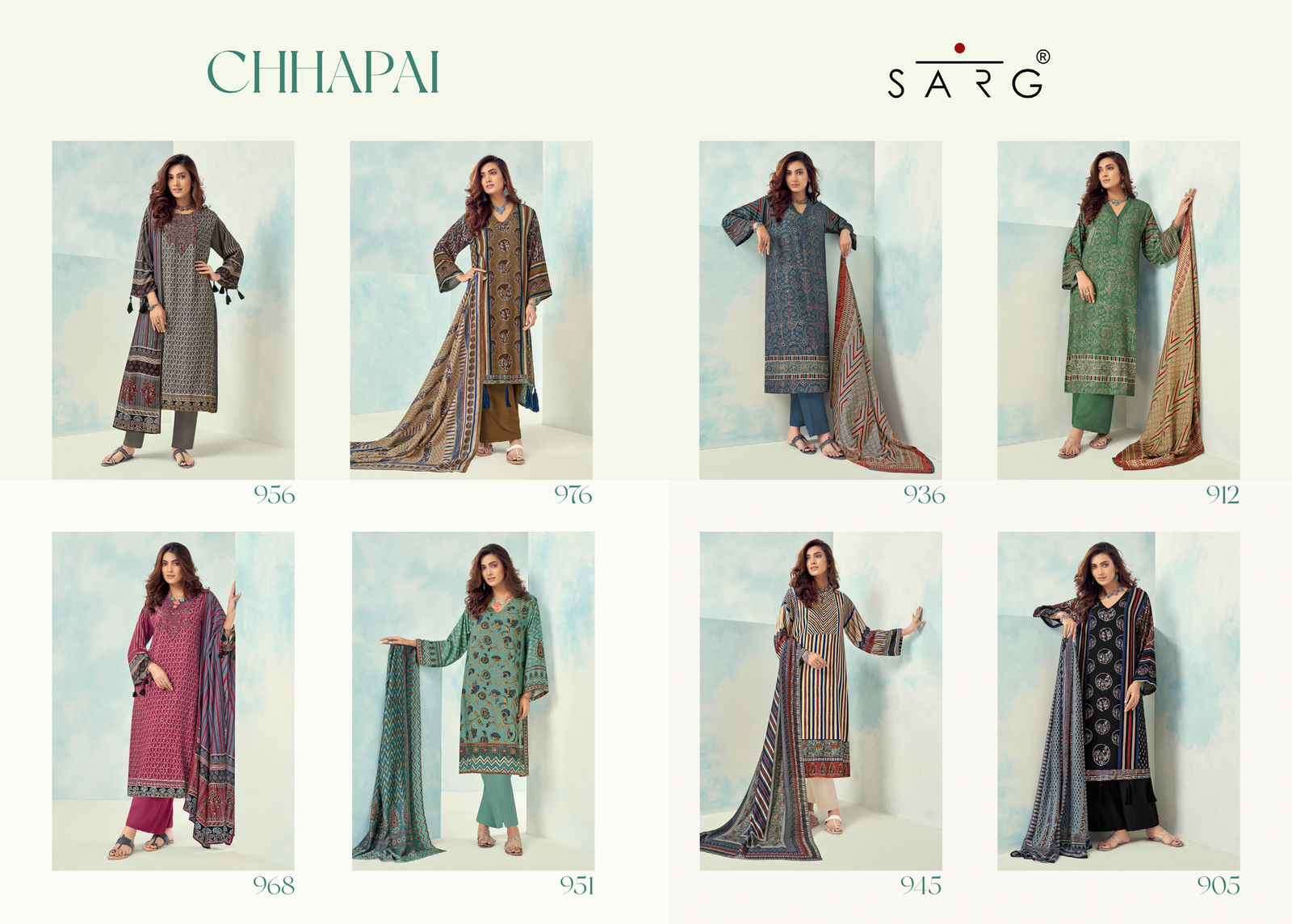 SARG CHHAPAI BRANDED WINTER WEAR SALWER SUIT CATALOG SUPPLIER 