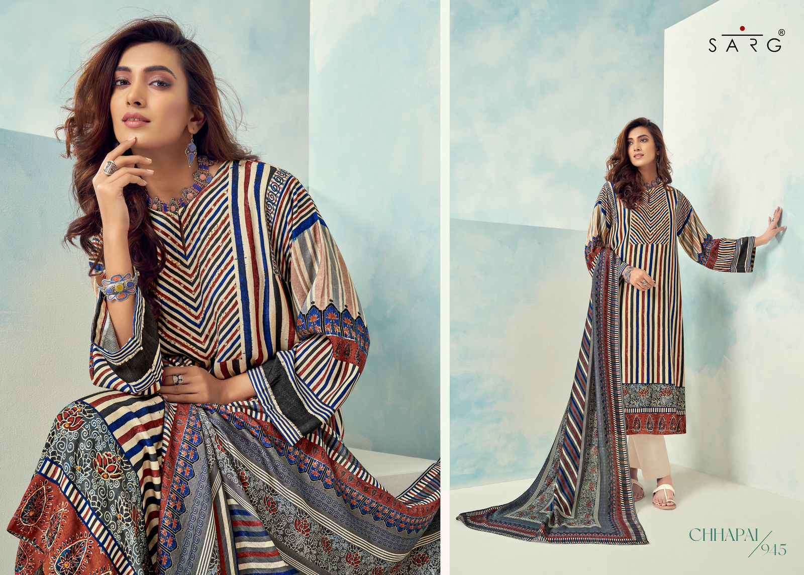 SARG CHHAPAI BRANDED WINTER WEAR SALWER SUIT CATALOG SUPPLIER 