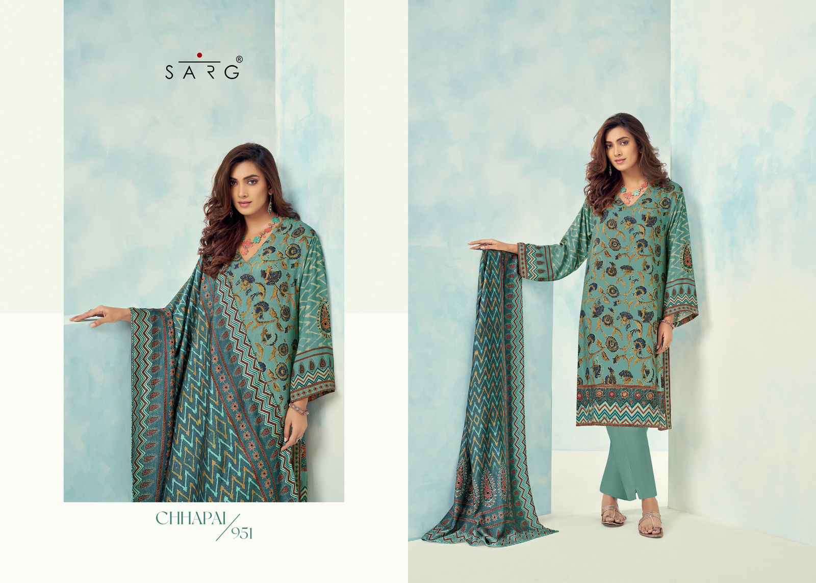 SARG CHHAPAI BRANDED WINTER WEAR SALWER SUIT CATALOG SUPPLIER 