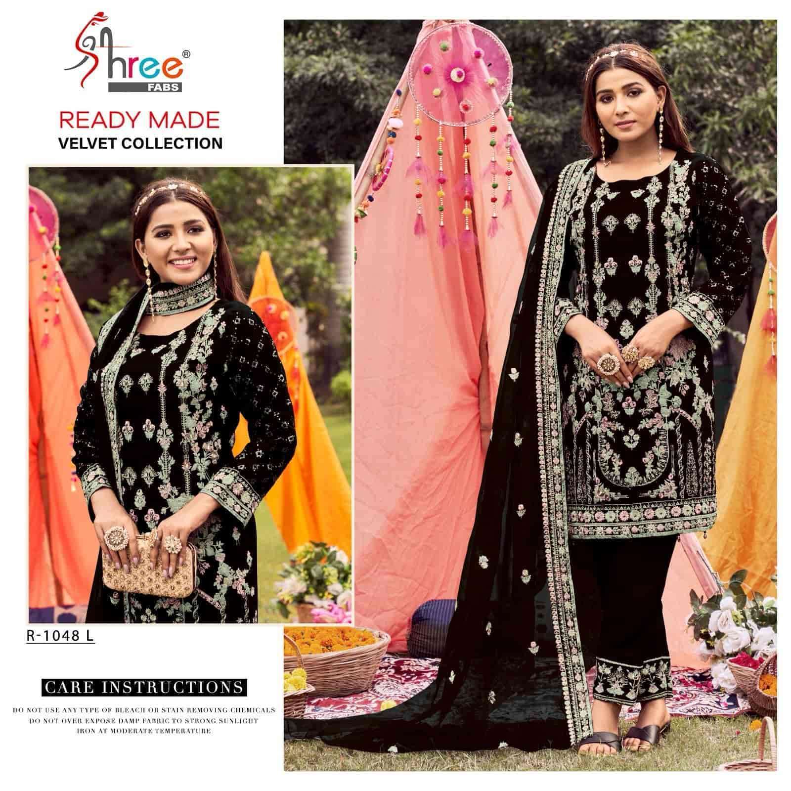 SHREE FAB R 1048 COLORS PAKISTANI READYMADE VELVET SUIT SUPPLIER 