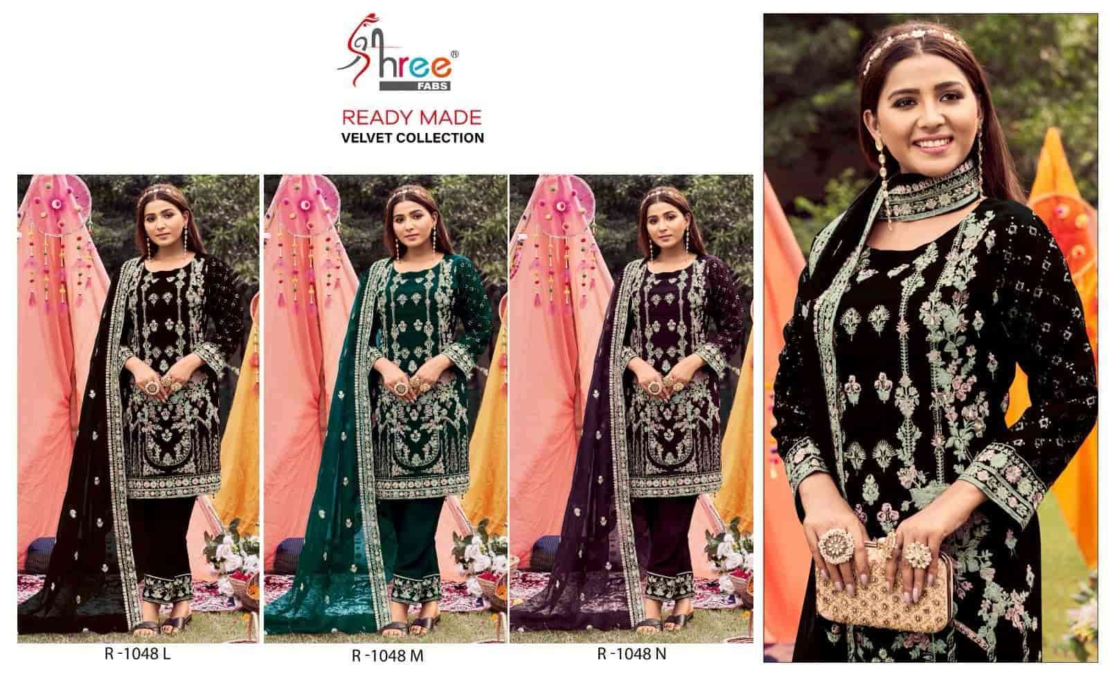 SHREE FAB R 1048 COLORS PAKISTANI READYMADE VELVET SUIT SUPPLIER 