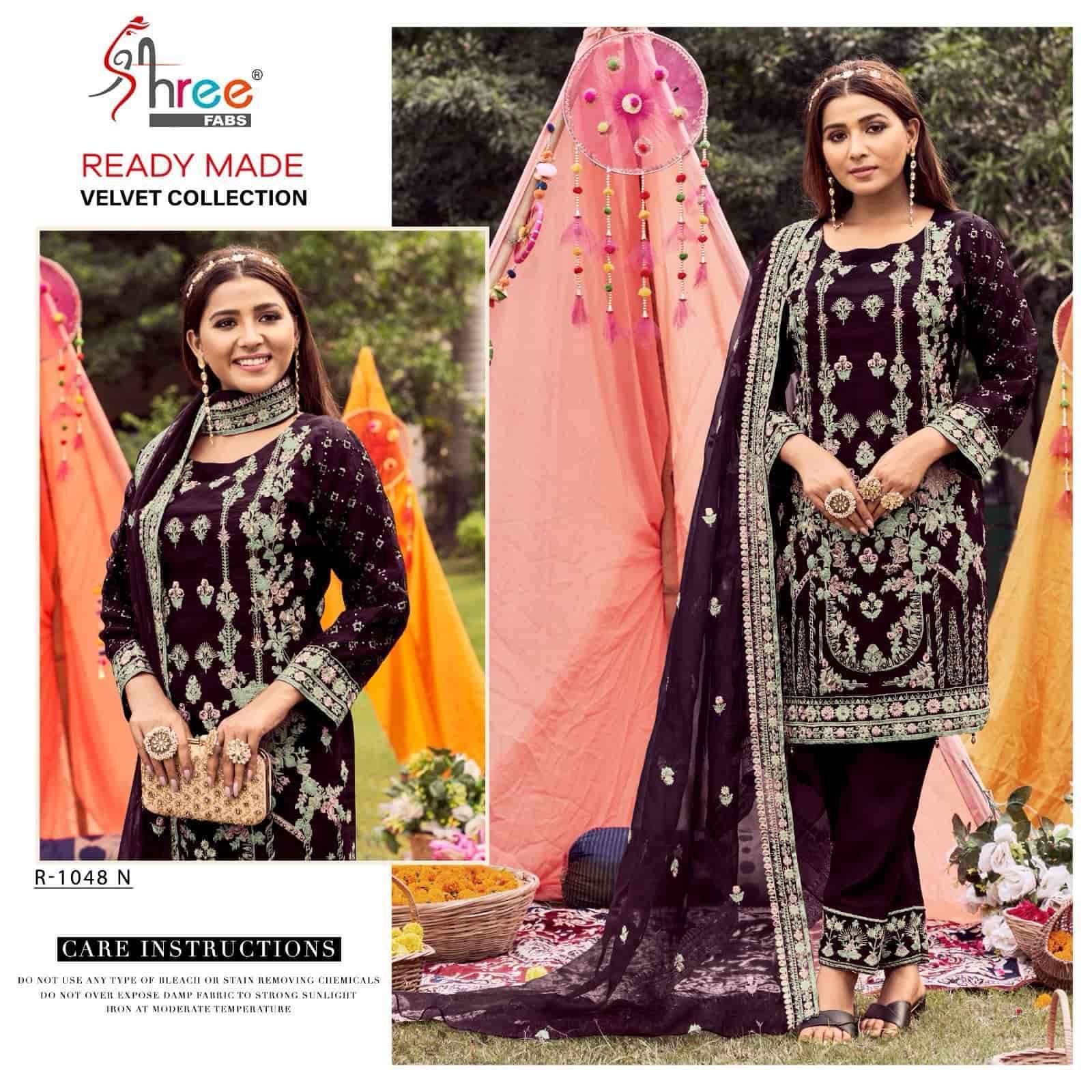 SHREE FAB R 1048 COLORS PAKISTANI READYMADE VELVET SUIT SUPPLIER 