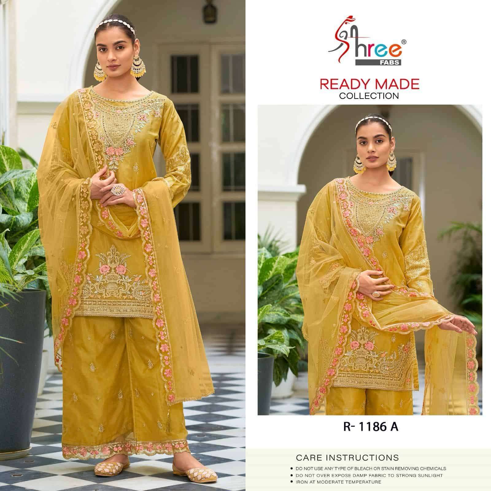 SHREE FAB R 1186 COLORS PAKISTANI ORGANZA SUIT COLLECTION WHOLESALER SUPPLIER 