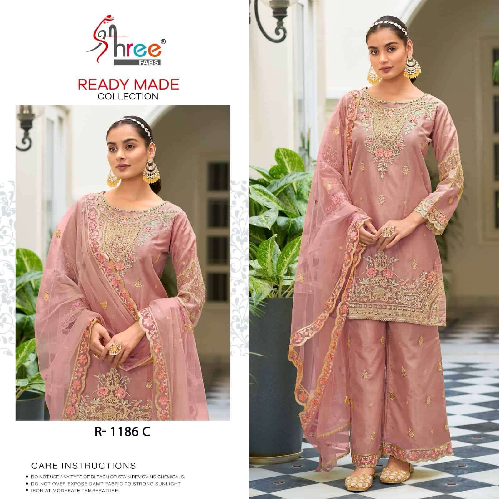 SHREE FAB R 1186 COLORS PAKISTANI ORGANZA SUIT COLLECTION WHOLESALER SUPPLIER 