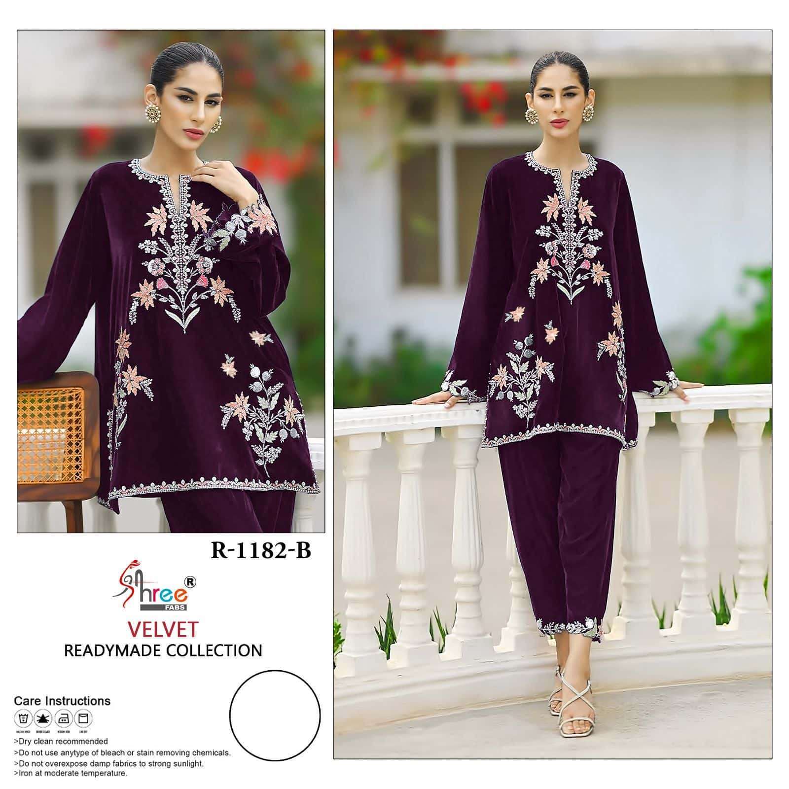 SHREE FABS R 1182 COLORS VELVET READYMADE COLLECTION EXPORTS