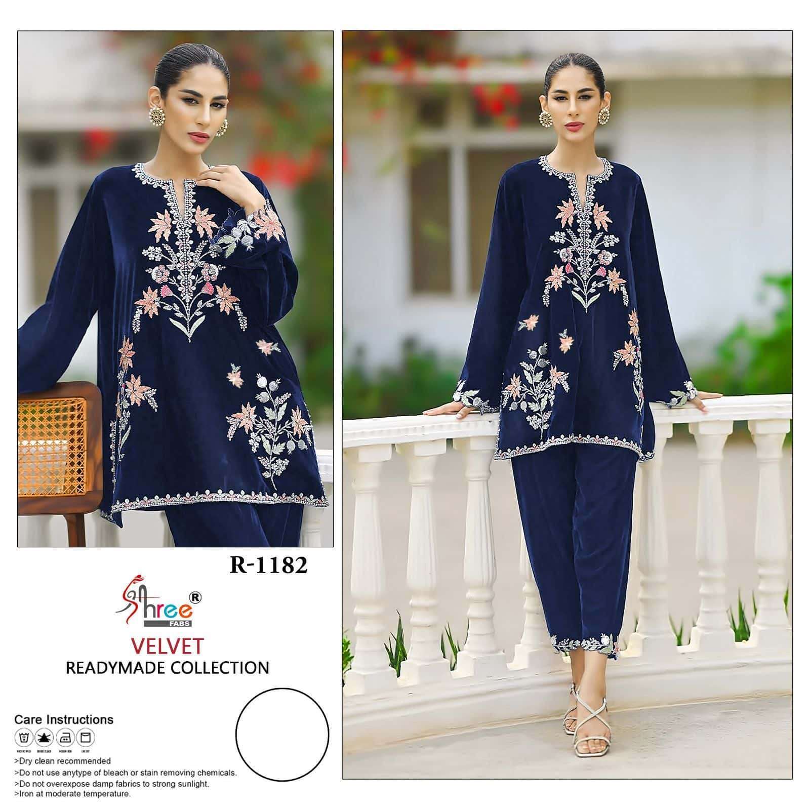 SHREE FABS R 1182 COLORS VELVET READYMADE COLLECTION EXPORTS