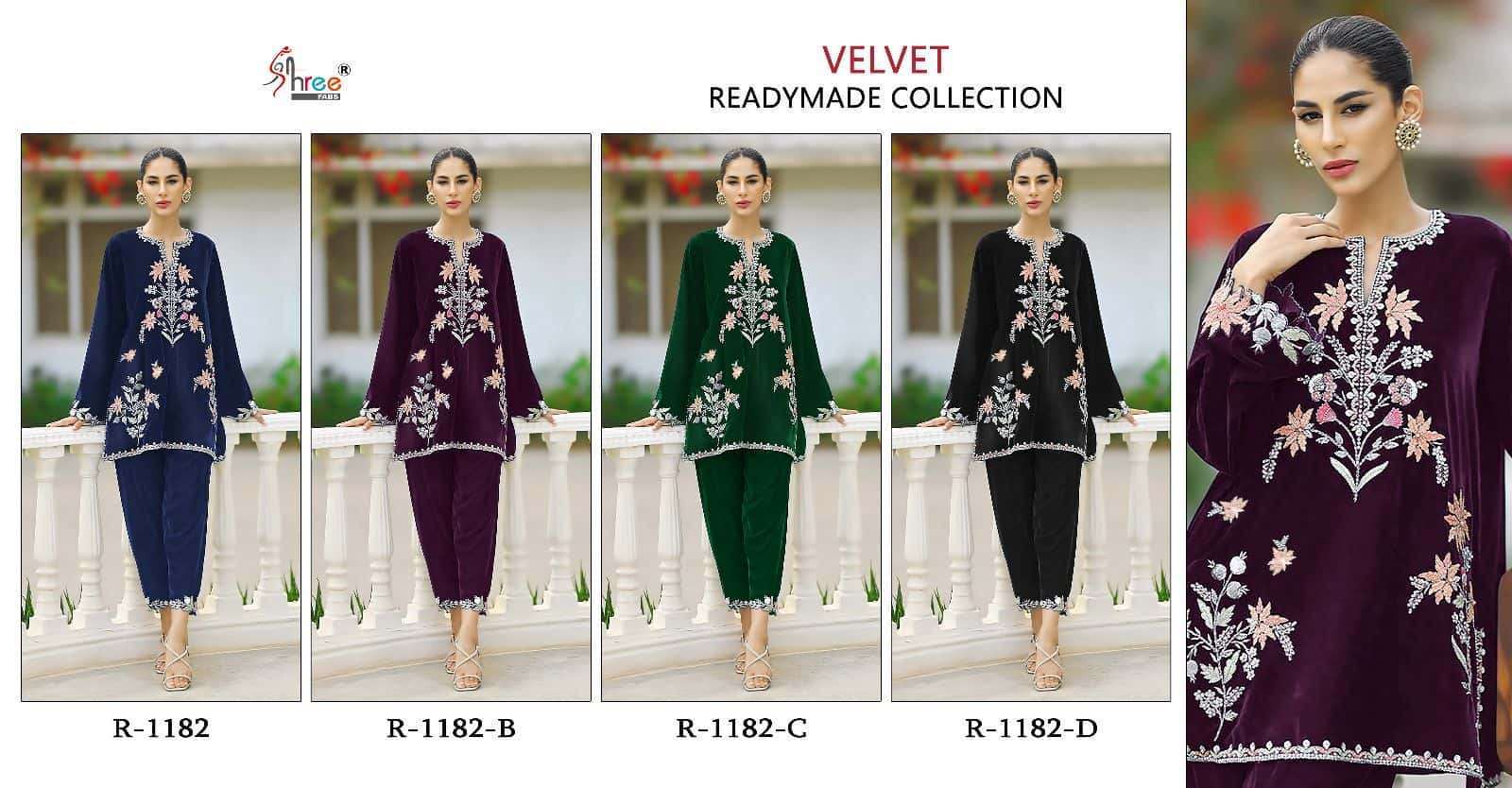 SHREE FABS R 1182 COLORS VELVET READYMADE COLLECTION EXPORTS